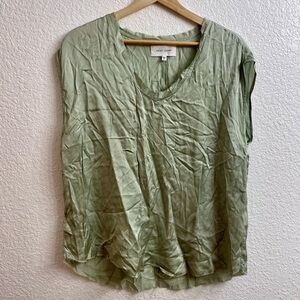 DEAR JOHN Satin Green Blouse M